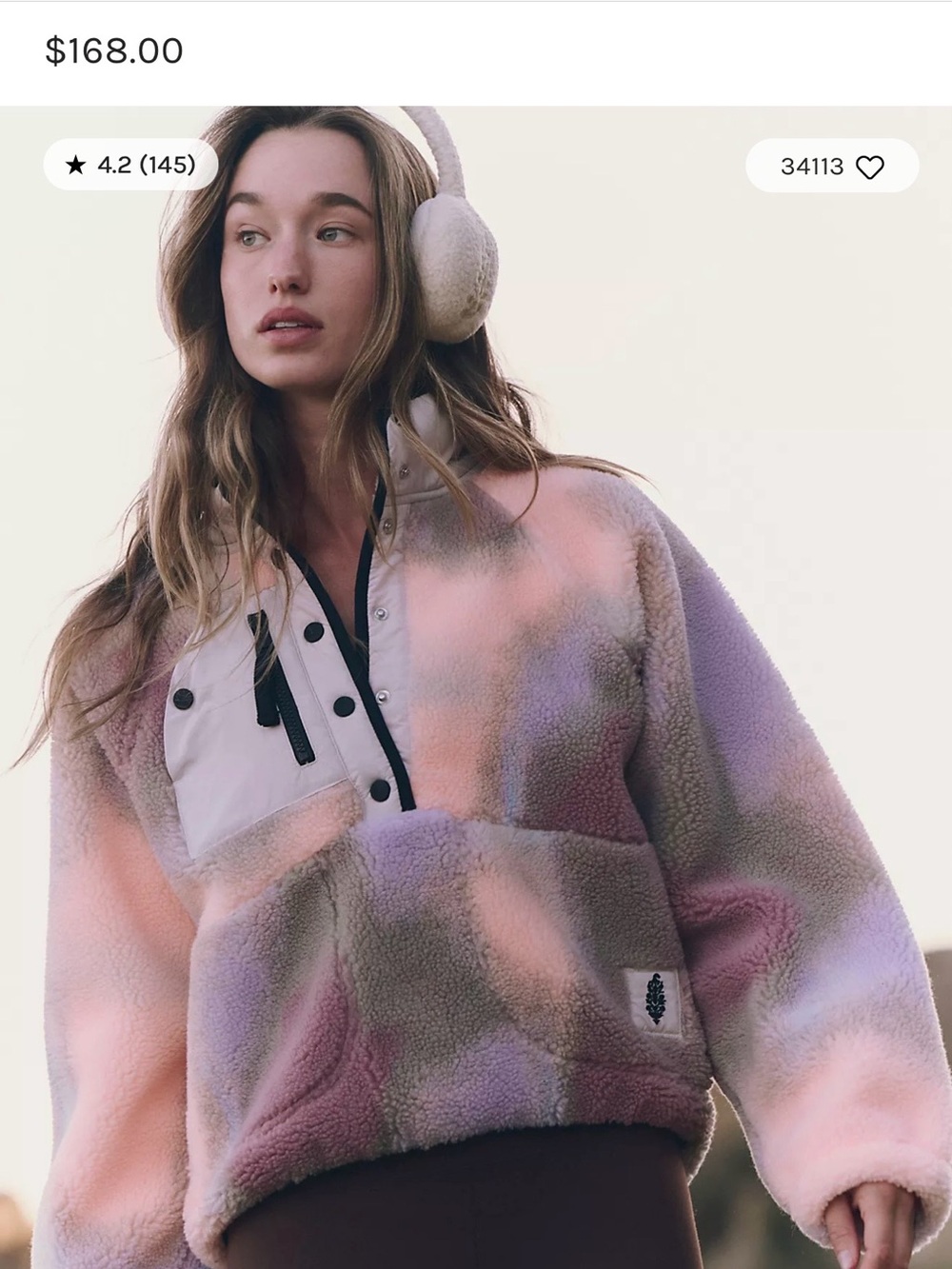 Free People Movement Hit The Slopes Printed Fleece Pullover